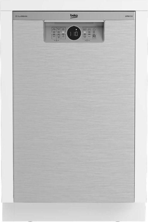 Beko BDUS26040XQ, Halb integriert, Single (45 cm breit), Edelstahl, Edelstahl, Weiß, Berührung