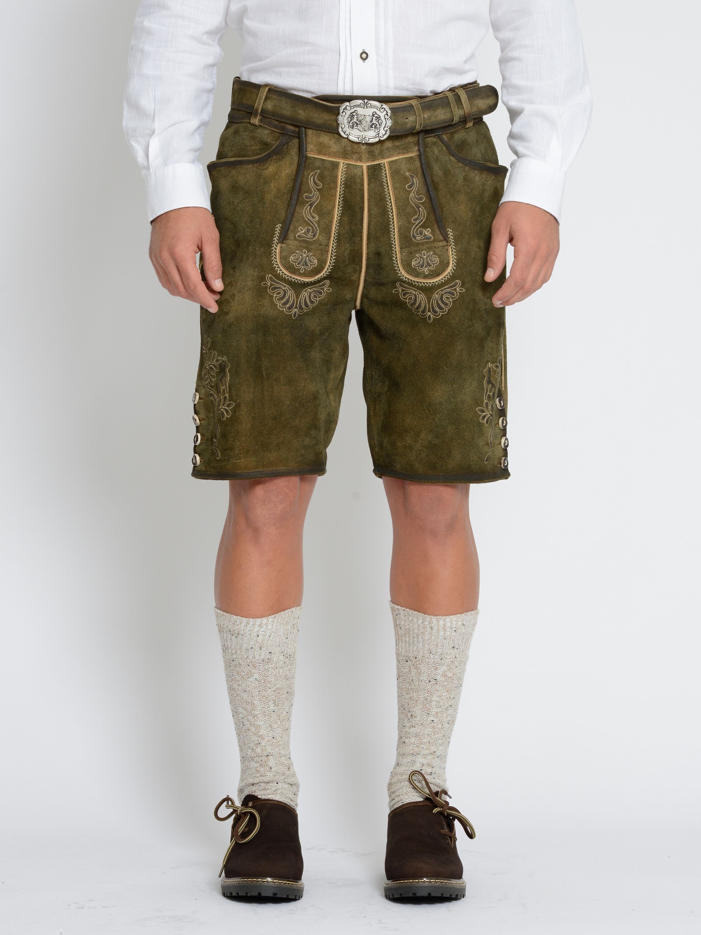 Trachtenhose JCC "Trachtenhose 31023118", Herren, Gr. 50, EURO, braun, Obermaterial: 100% Ziegenveloursleder GOVL., Hosen Trachtenhose