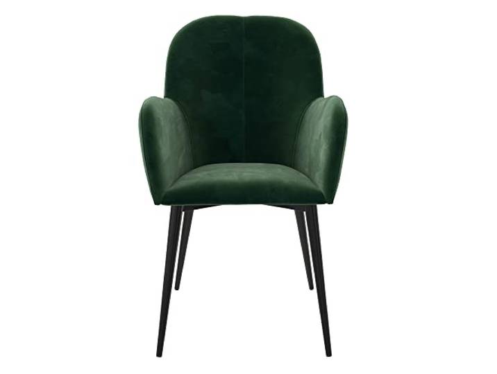 DHP Furniture Fitz Akzentstuhl Grün, Samtstuhl, Polsterstuhl im Retro-Design für Wohnzimmer, Schlafzimmer und Home Office, 60 x 55 x 89 cm