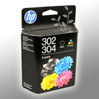 2 HP Tinten B82L1AE 302 304 Doppelpack KCMY
