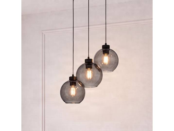 Hängeleuchte Cubus, Ø 50 cm, 3-flammig, rauchgrau, Glas TK Lighting - Wohnzimmer - Modern - Mehrflammig