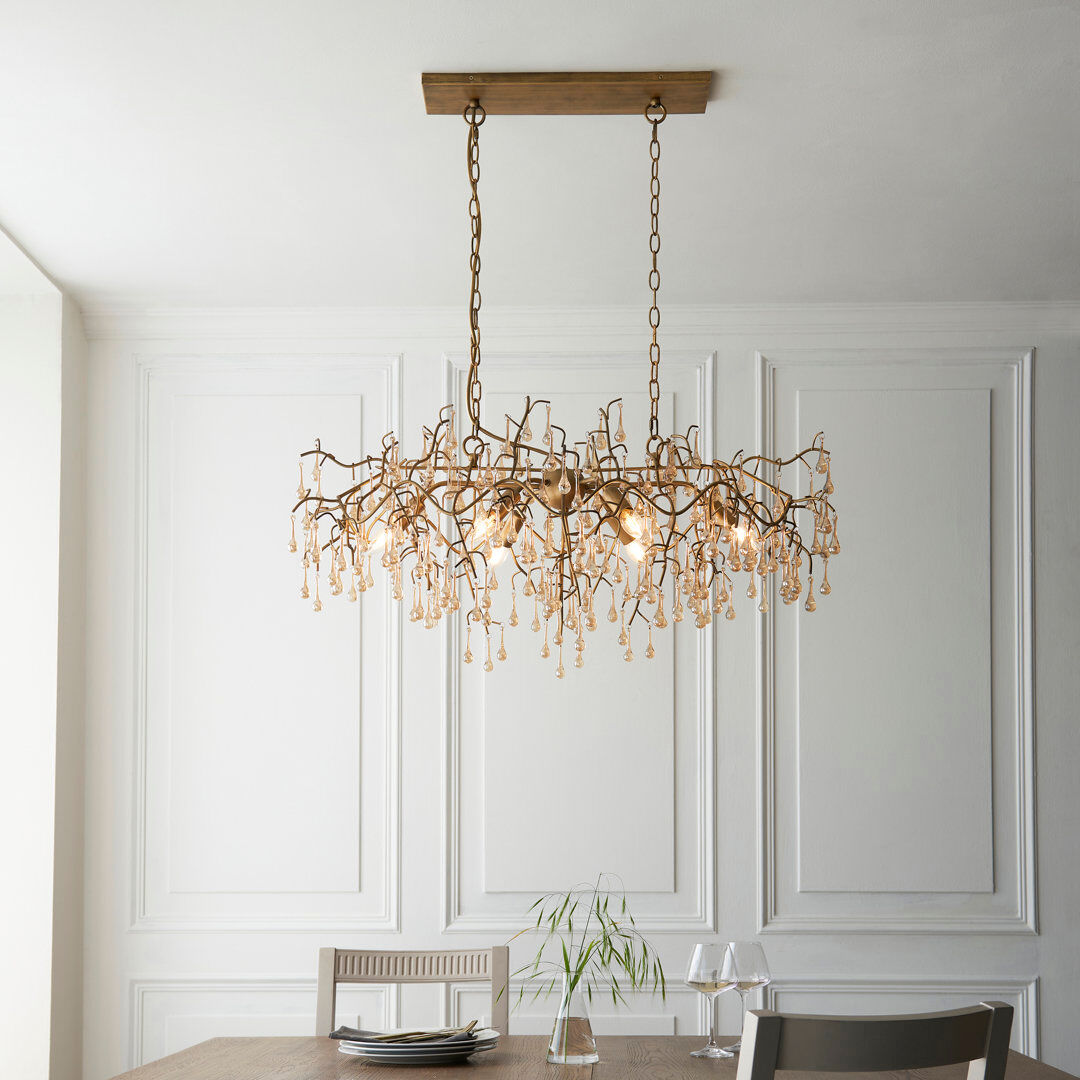 Mercer41 Hewes 6 - Light Unique/Statement Chandelier Gold 41.4cm H X 96cm W X 60cm D