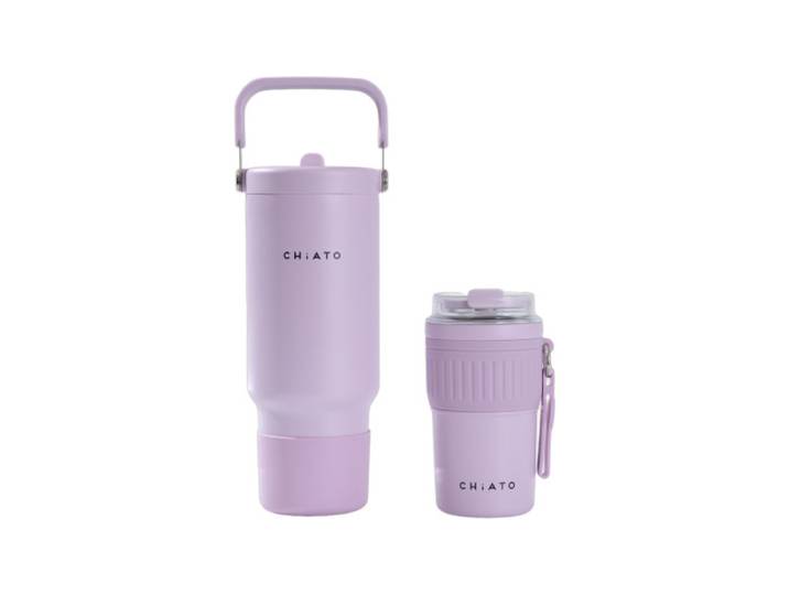 CHiATO Home hot &amp; fresh SIP Soft Lavender Thermo-Reisebecher &amp; Trinkbecher-Set – Lavender