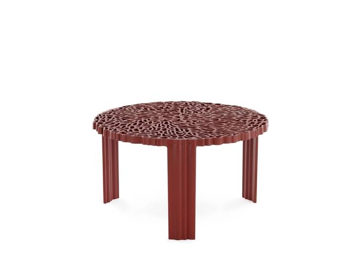 KARTELL table basse T-TABLE H 28 cm (Bordeaux - PMMA transparent)