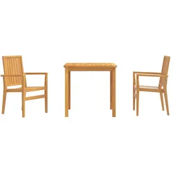 vidaXL 3-tlg. Garten-Essgruppe Massivholz Teak