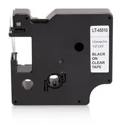Alternativ-P-Touch für Dymo 45010 Schwarz transparent