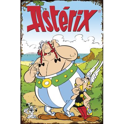 Metallbild LUCKYLINDE "Asterix, Obelix und Idefix II", bunt (farbe bild(er): bunt), B:20cm H:30cm T:0,2cm, Stahl, Bilder, Stahlschild 20x30 cm Wanddeko Bild zum Film "Kampf der Häuptlinge"