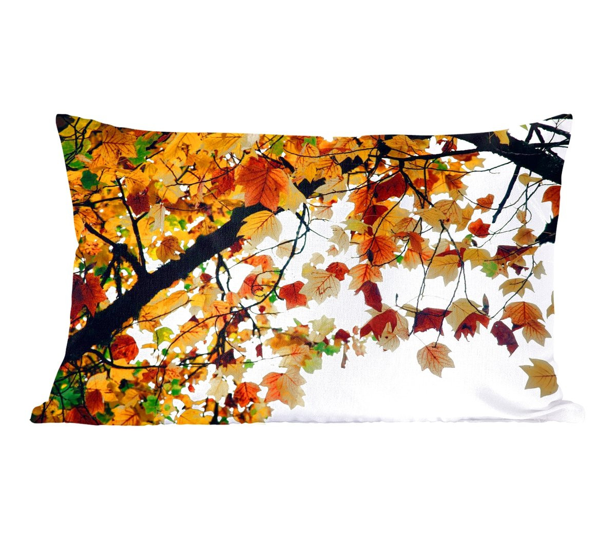 PillowMonkey Sierenkussen met Bomen en Herfstbladeren in Natuur, 50 x 30 cm