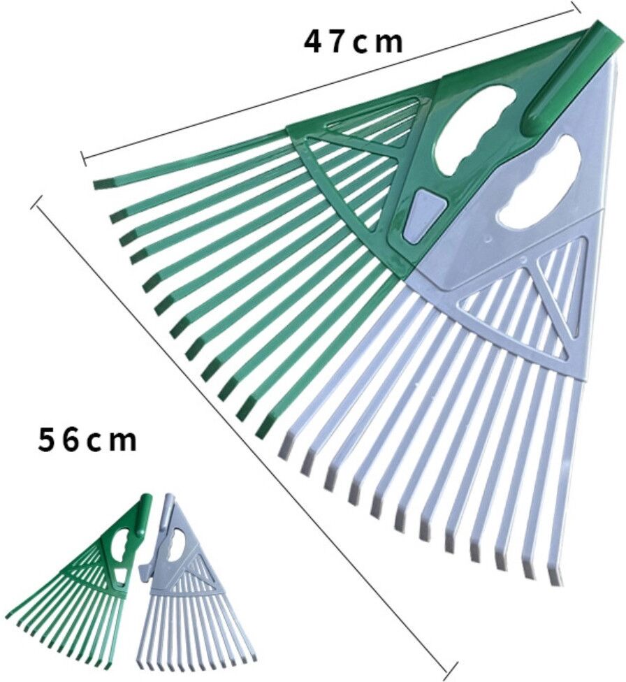 INF 24-Zinken verriegelbarer Laubrechen mit abnehmbarem Edelstahlgriff – Teleskopischer ergonomischer ABS-Laubgreifer