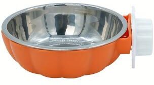 Fusion Finds Pumpkin Pet Cage Bowl With Removable Stainless Steel Pet Bowl For Small Pets orange