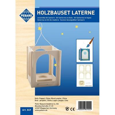 PEBARO 849 - Holzbausatz Laterne zum Selbstgestalten, Holzkonstruktion zum Zusammenstecken