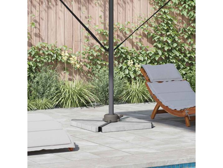 Support de parasol argenté 23x14x6 cm, base de parasol lestée pour table de patio, jardin, plage