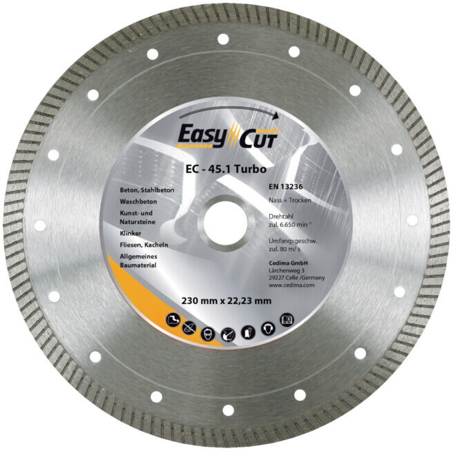 CEDIMA Disque de découpe diamant EC-45.1 115x1,2x10x22,23mm (10000799)