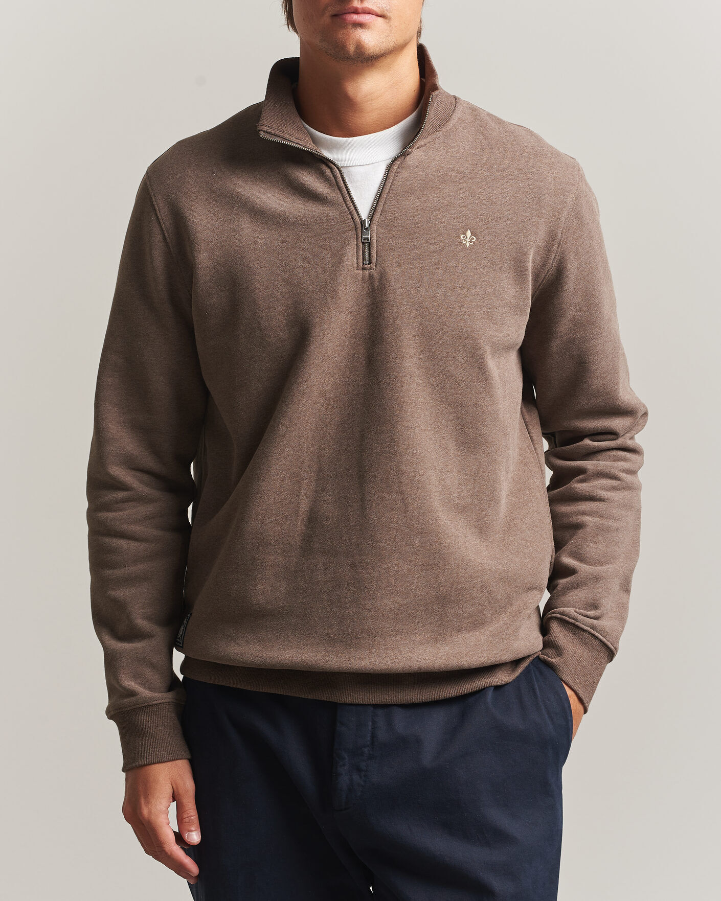 Morris Brandon Lily Half Zip Brown men L Brun