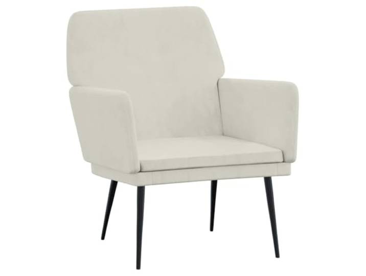 Sessel Samt Creme 62x79x79 cm mit Metallrahmen Gepolsterte, neigbare Rückenlehne, tiefe Sitzfläche, stabile Konstruktion, Montage mit Anleitung