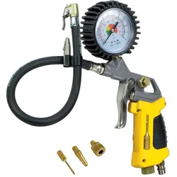 Stanley, Druckluftaufsatz, Pistolet Do Pompowania Z Manometrem + 3 Dysze + Lampka LED
