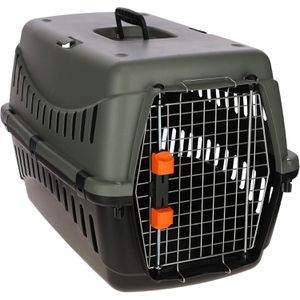 Kerbl Tiertransportbox IATA 3 Eco, aus Kunststoff, 60 x 40 x 38,5cm, schwarz, Tiere bis 15kg