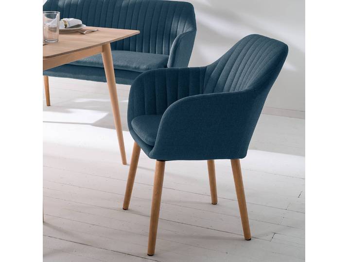 Armlehnenstuhl Typ A 57 x 83 x 61cm Webstoff Cors: Jeansblau Blau/Blau 1er Set