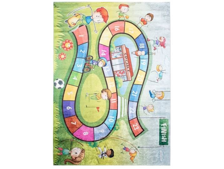 TAPISO Tapis Chambre Enfant Poil Court Antidérapant EMMA Multicolore Course Intérieur 120x170 cm