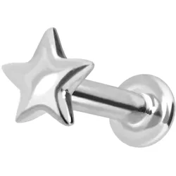 14 Karat Gold Labret mit Innengewinde STERN