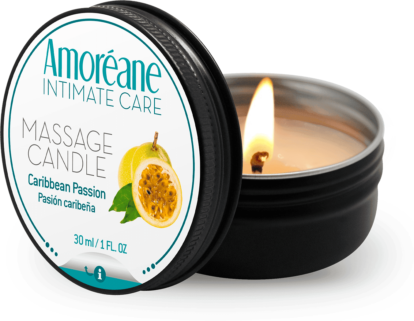 Amoreane Bougie de Massage Saveur Caribbean Passion - 30 ml