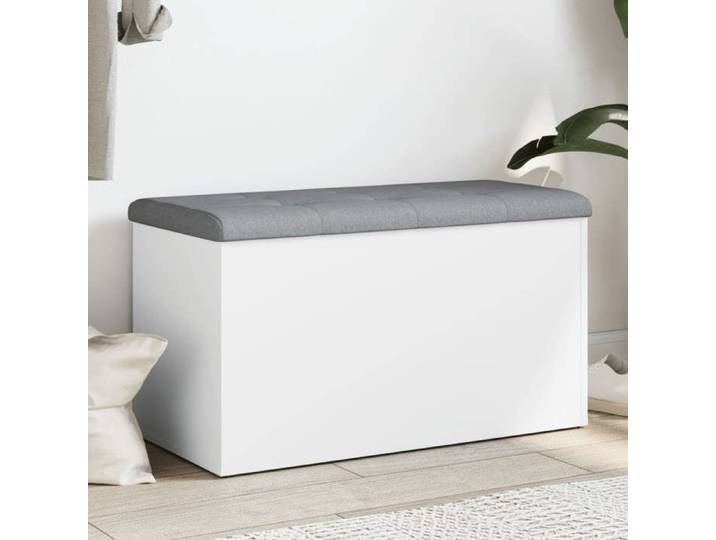 Banc de Rangement Coffre de Rangement avec Coussin Organisateur de Vêtements Jouets Couloir Salon Moderne Blanc 835047