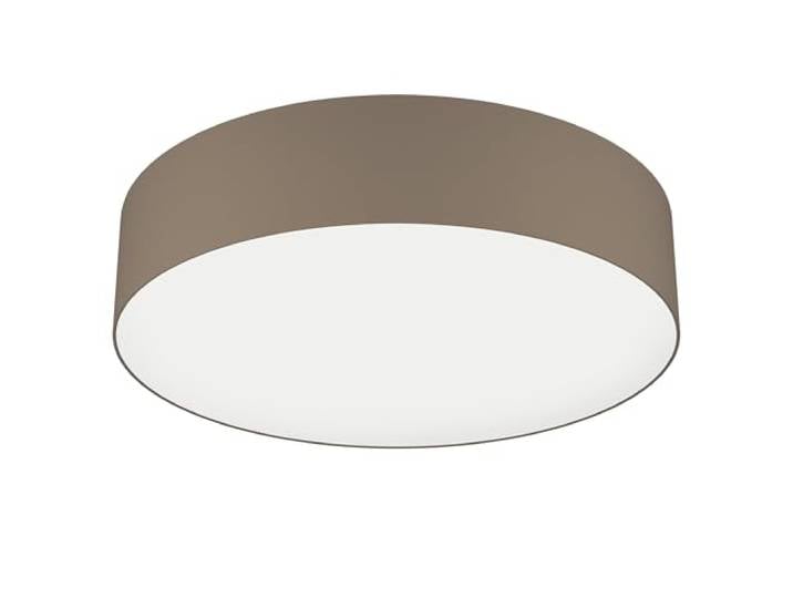 EGLO connect.z Lampe de plafond LED connectée Romao-Z\, plafonnier rond contrôlable par application et commande vocale\, ZigBee\, blanc chaud - froid\, RVB\, dimmable\, spot en tissu couleur taupe