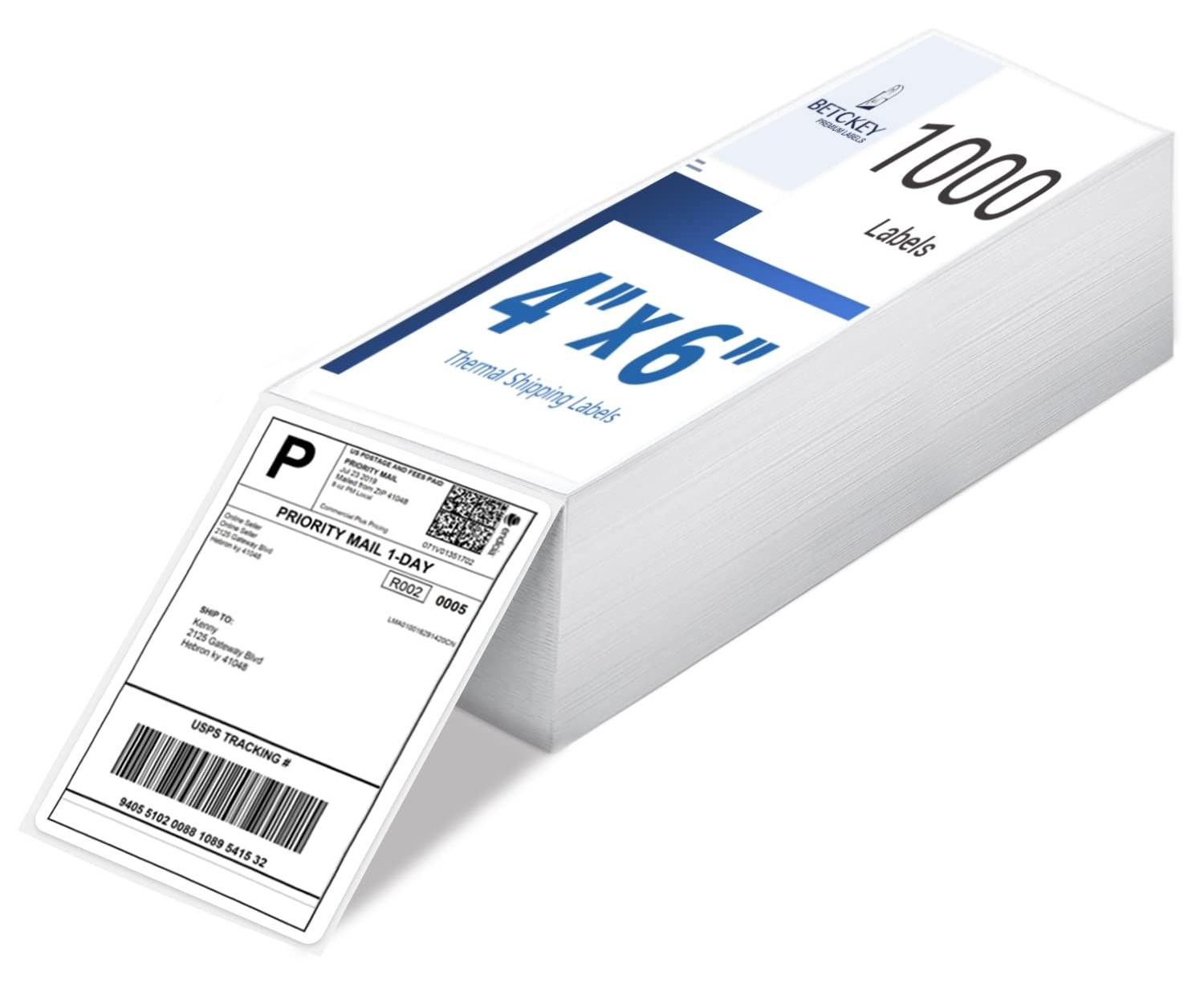 Thermo Verzending Labels 102 x 152 mm, 1000 Stuks Perforated Fanfold, Merkloos