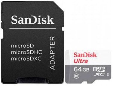 Sandisk Ultra microSDXC UHS-I Class 10 100MB/s with SD Adapter - 64GB