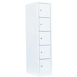 Lüllmann Schließfachschrank - 1 Abteil - 5 Fächer weiß