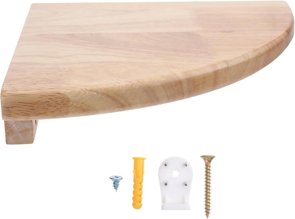 Merkloze Eiken Hoekplank - Natuurlijk Hout - Wandplank voor Keuken, Slaapkamer of Badkamer - 23 cm