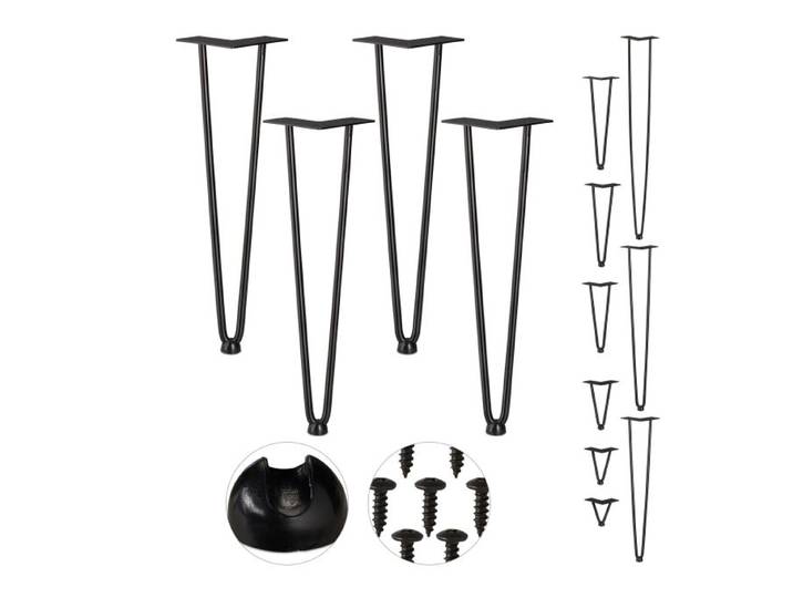 Relaxdays 4er Set Hairpin Legs mit 2 Streben