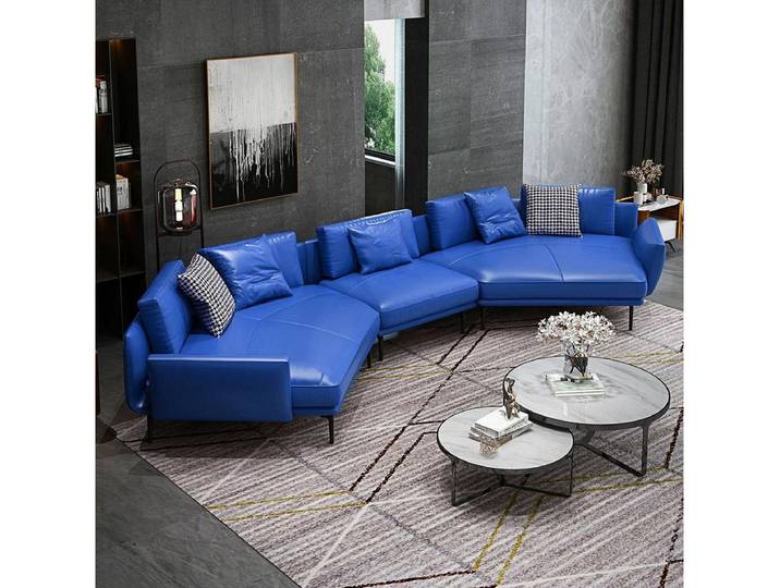 Xlmoebel Wohnlandschaft Elegantes U-förmiges Ecksofa mit hochwertiger Ledergarnitur, Hergestellt in Europa