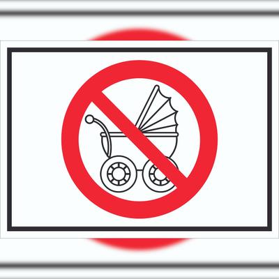 HB-Druck Schild Kinderwagen abstellen verboten Symbol A2 (420x594mm)