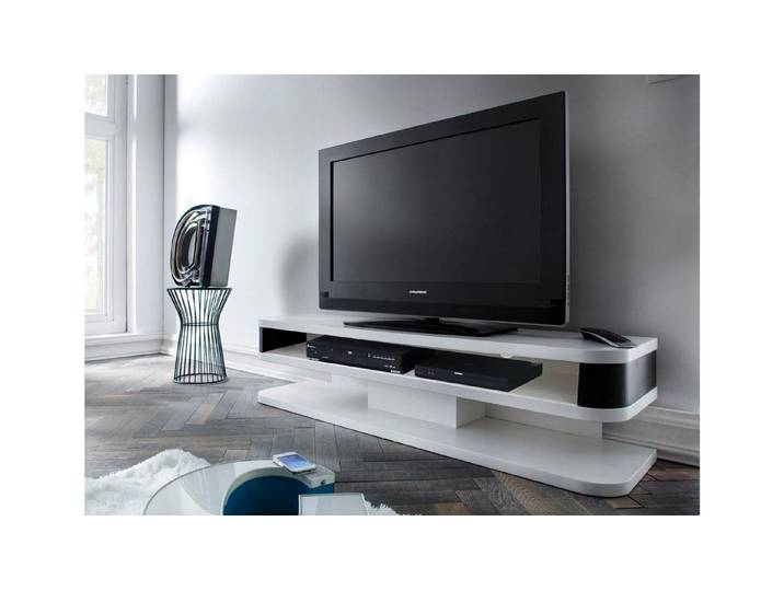 MCA living Lowboard TV Board JUNIOR Lowboard weiß schwarz matt lackiert 151 cm