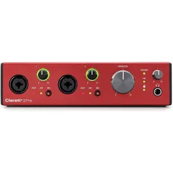 Focusrite CLARETT-2PRE+, Audio Interface, Schwarz, Rot