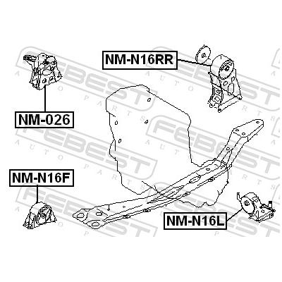 FEBEST Lagerung, Motor NM-026 vorne für NISSAN