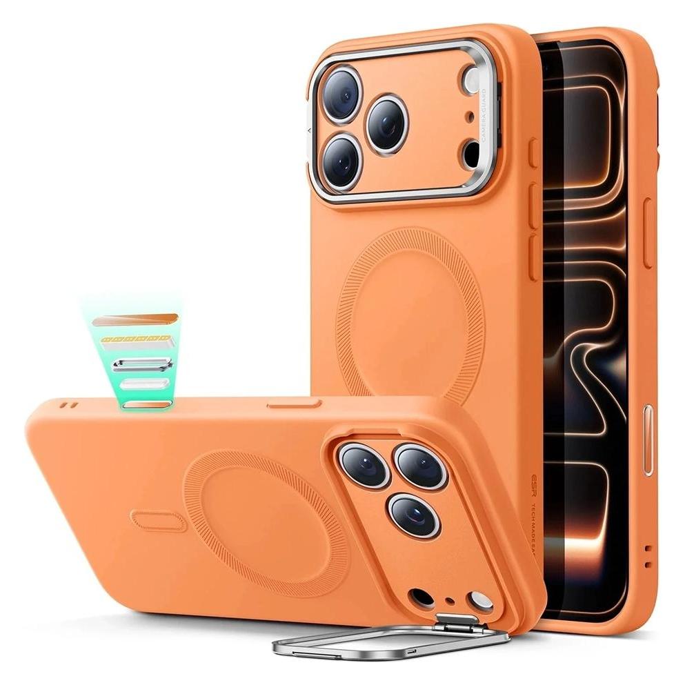 ESR - Cloud Soft HaloLock Kickstand - iPhone 17 Pro - Orange (Apple iPhone 17 Pro) (64864391)