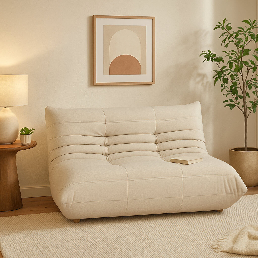 Brayden Studio Smooch 2 Seater Sofa Beige