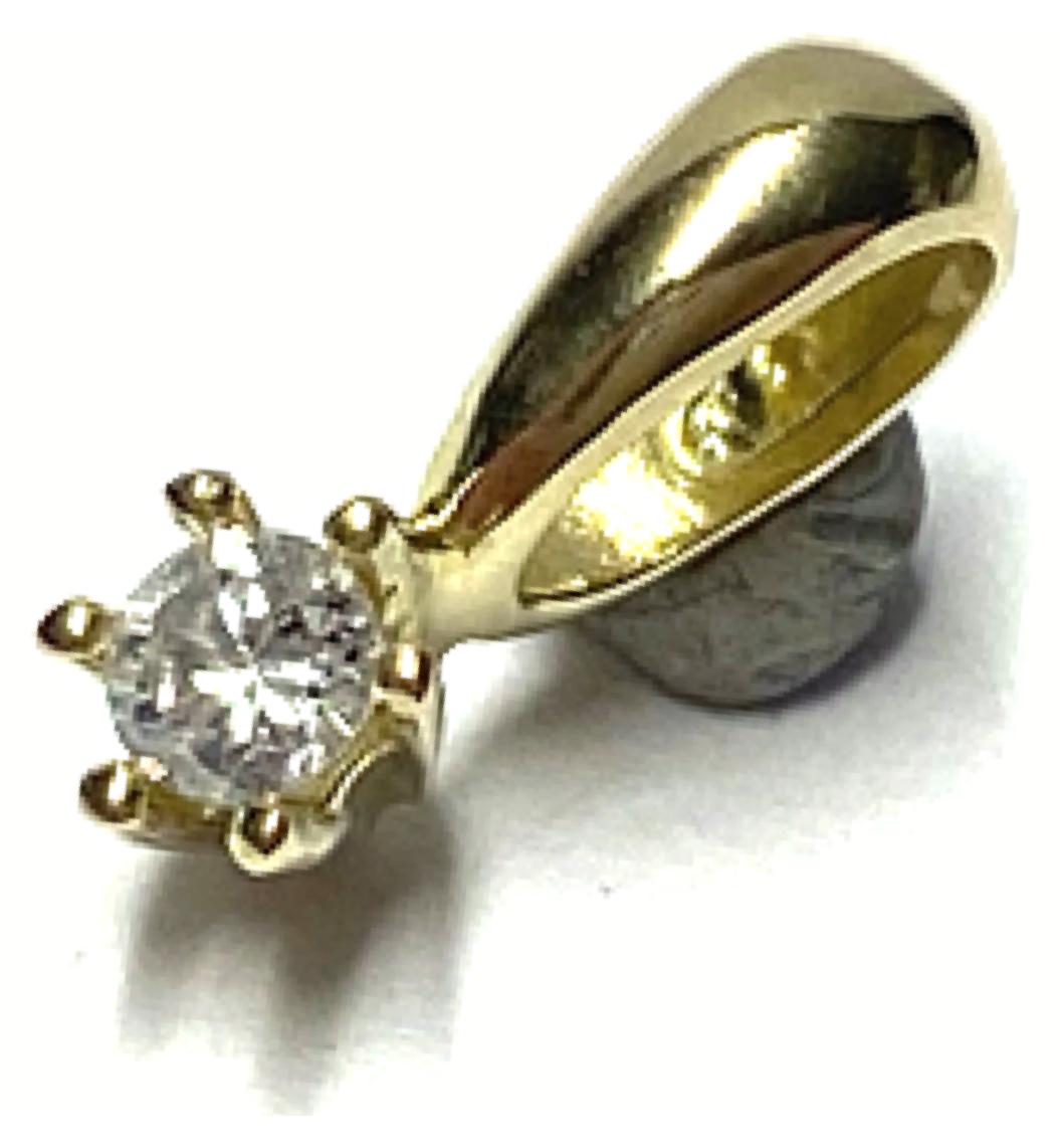 Brillant Anhänger 0,10ct wP1 585/- Gelbgold Solitäranhänger