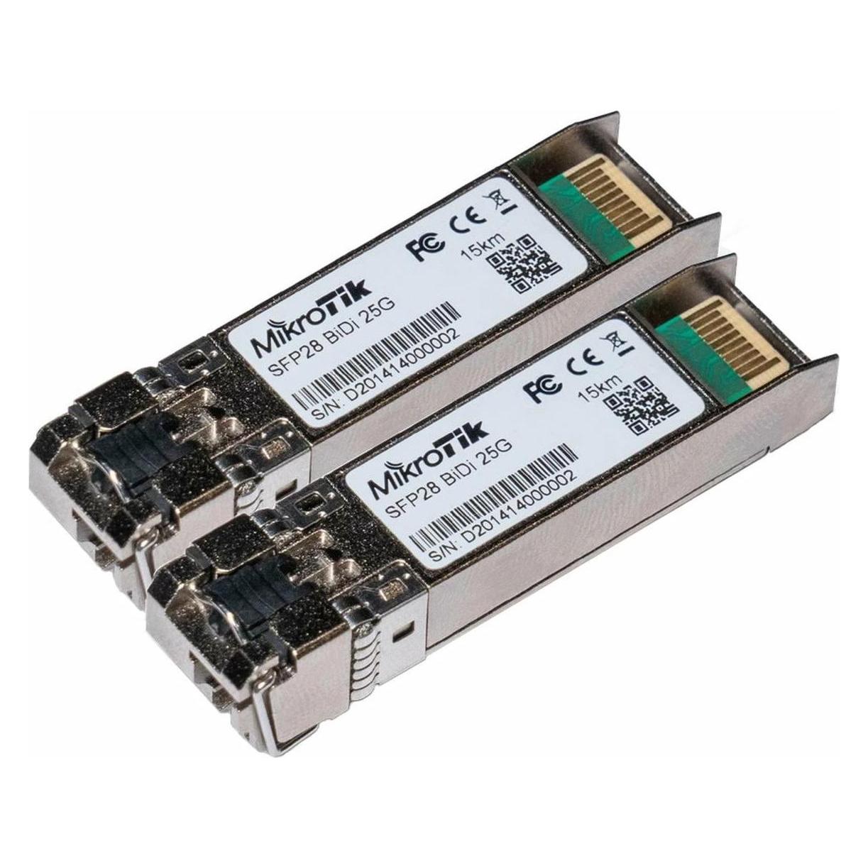 MikroTik XS+2733LC15D - 2x SFP+-Module für 1G-, 10G- und 25G-Netzwerke (XS+2733LC15D)