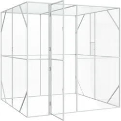 vidaXL Vogelhaus Anthrazit 209x202x214 cm Stahl, Vogelkäfig + Voliere