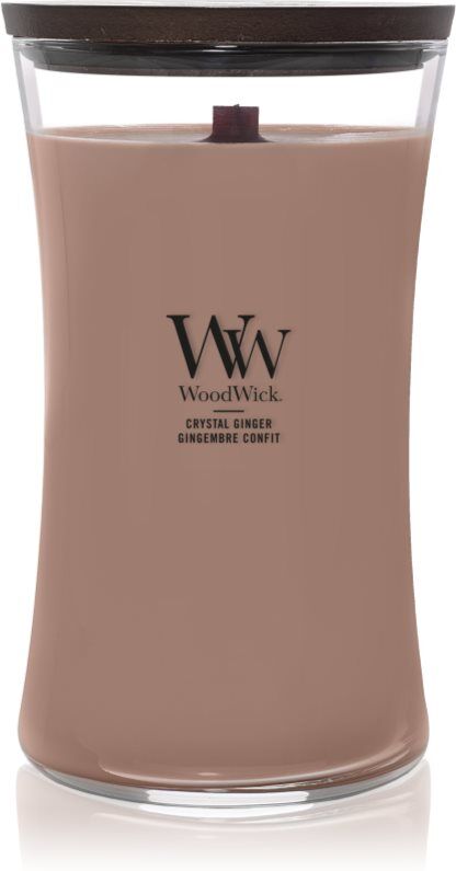 Woodwick Crystal Ginger bougie parfumée avec mèche en bois 610 g