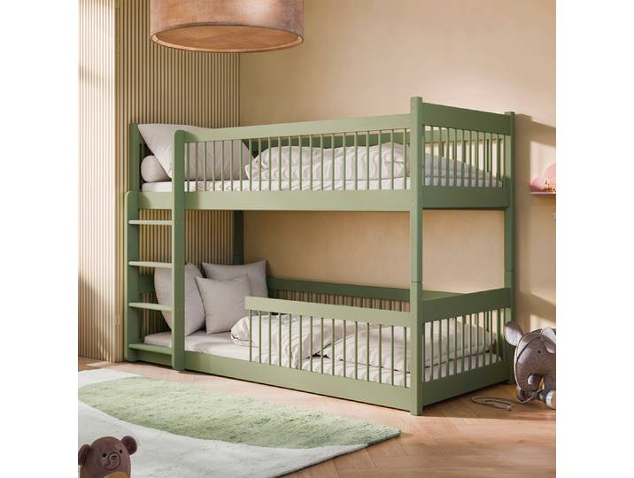 Lit superposé 90x200 au sol sommiers inclus Marion Olive