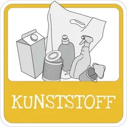 SafetyMarking® Hinweisschild Mülltrennung "Kunststoff" 10 x 10 cm