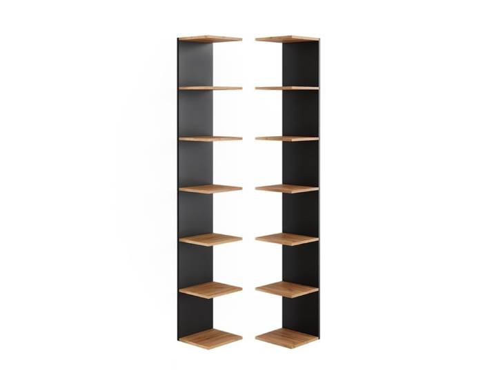 Étagère murale Paolo 30x190cm Lot de 2 Anthracite Vicco 52085