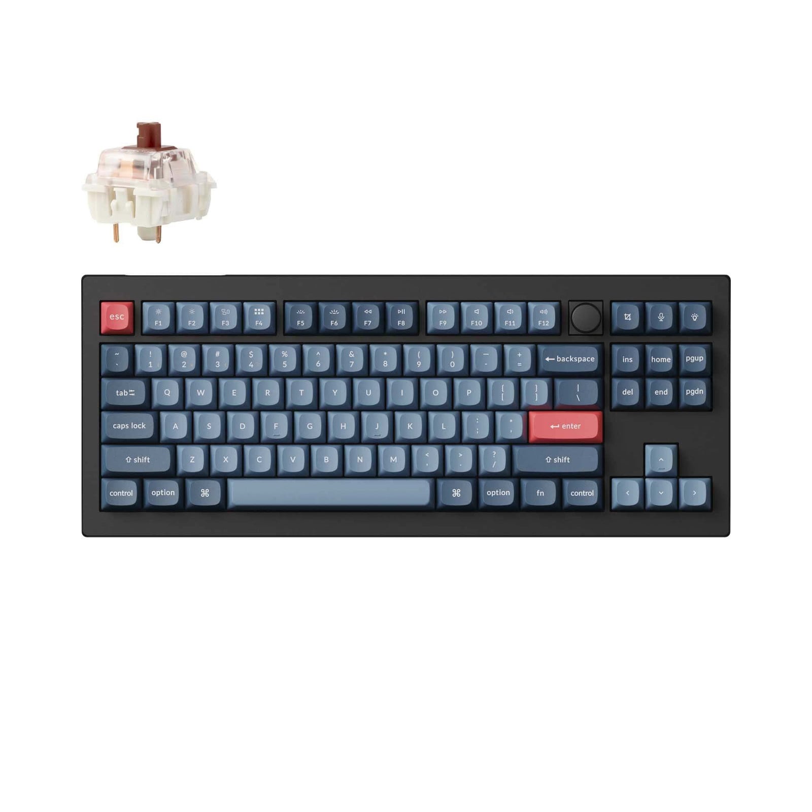 Keychron V3 Max Mechanisch Toetsenbord, Tenkeyless (80–87%), Bekabeld en Draadloos (RF + Bluetooth), RGB LED, Zwart/Grijs