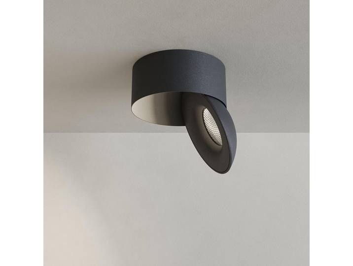 s.luce Led-Aufbauleuchte Santa Neo Schwarz Neutralweiß, Metall, Rund, LED integrated, 10.8x5x10.8 cm, Lampen & Leuchten, Innenbeleuchtung, Deckenleuchten, Deckenleuchten