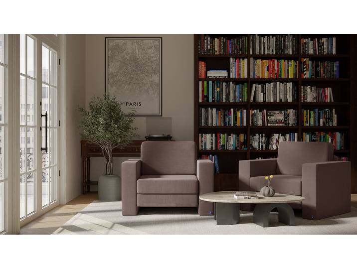 BRUNO Schlafsessel 70cm in Braun praktische Größe stabiles Massivholz & Boxspringkomfort
