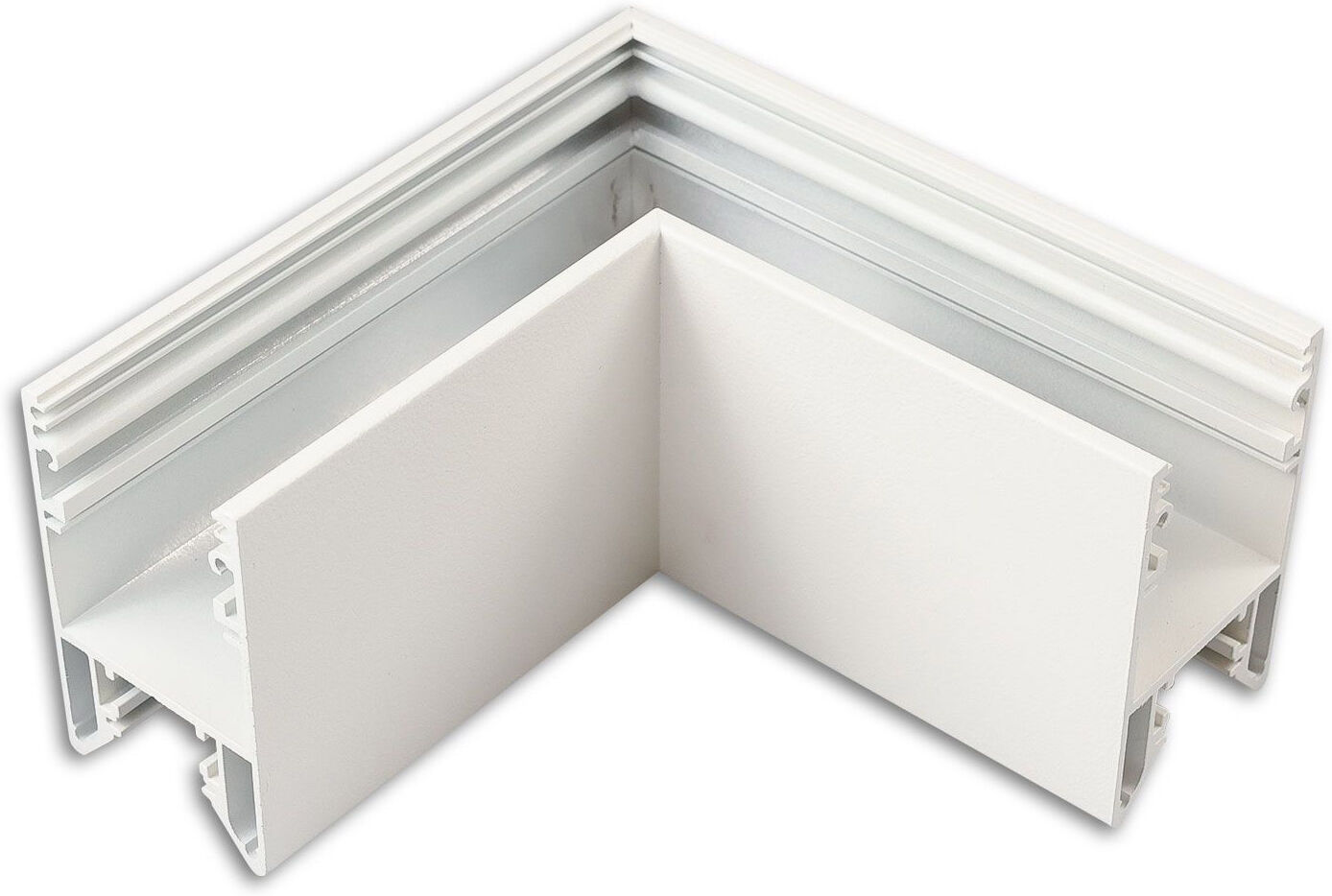 Isoled Halon 90° Eck, Geschweißt, 120x120mm, Weiß Ral 9003, Exkl. Cover